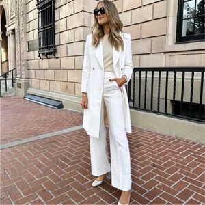 NWT J.Crew | Full-length wide-leg tuxedo pant in Italian wool | Ivory | Size 4